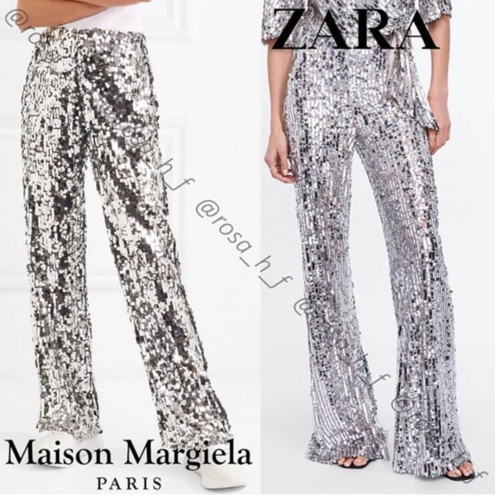 Zara blogger fav flare Sequin pants - Picture 6 of 7